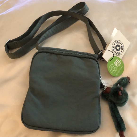 Kipling NWELDORADO Light Aloe Tonal Nylon Crossbody With Monkey Key Chain NWT - Picture 10 of 15